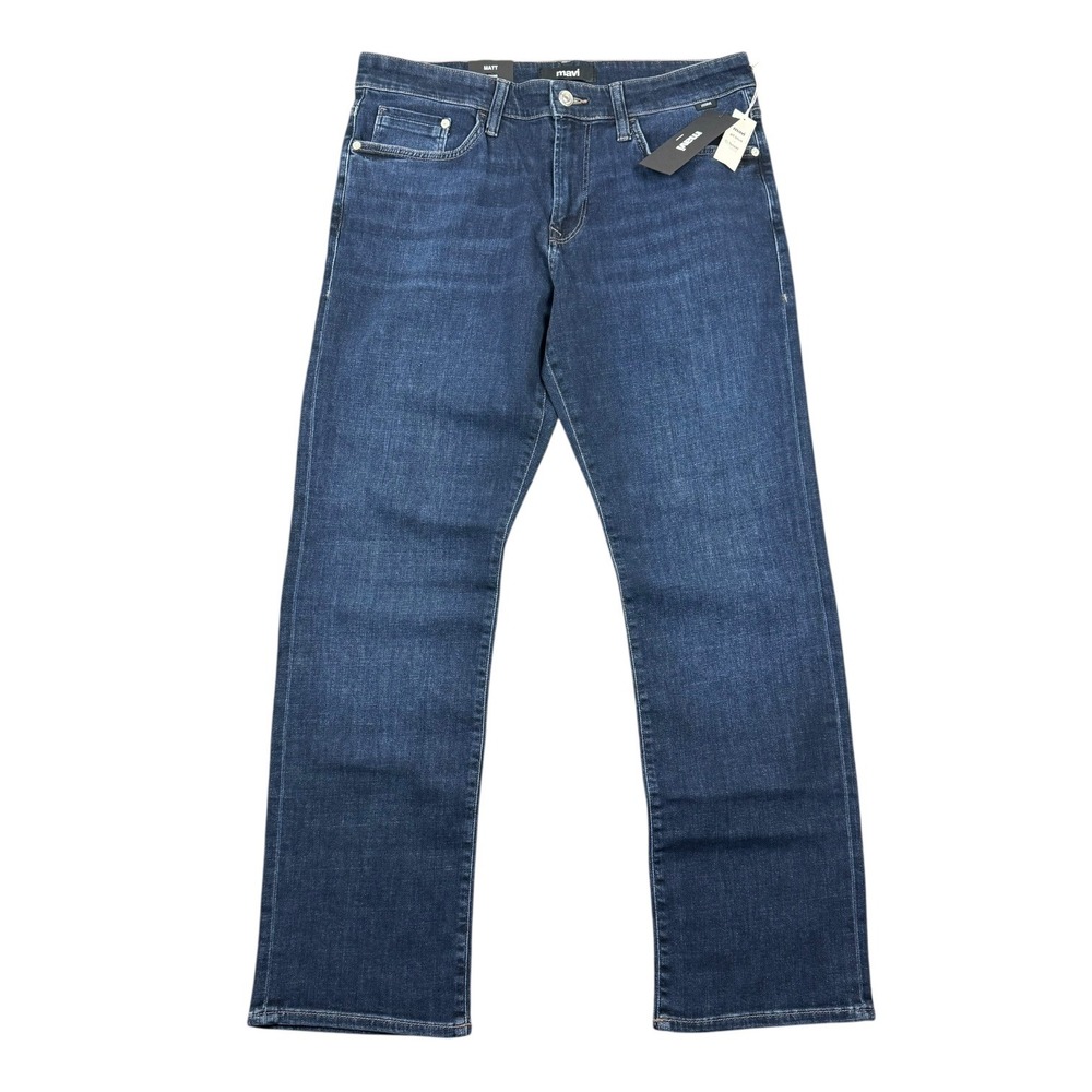 Mavi Jeans Men 33x30 Blue Matt Relaxed Straight Leg Stretch Denim NWT